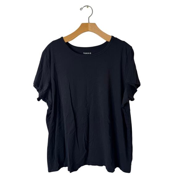 Torrid Deep Black Vintage Cotton Jersey Crew Neck Tee Plus Size 1X - Picture 2 of 8